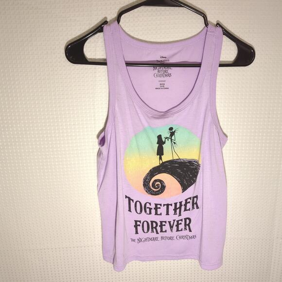 Disney Nightmare Before Christmas Jack Sally Together Forever Tank Top Small - Picture 1 of 7